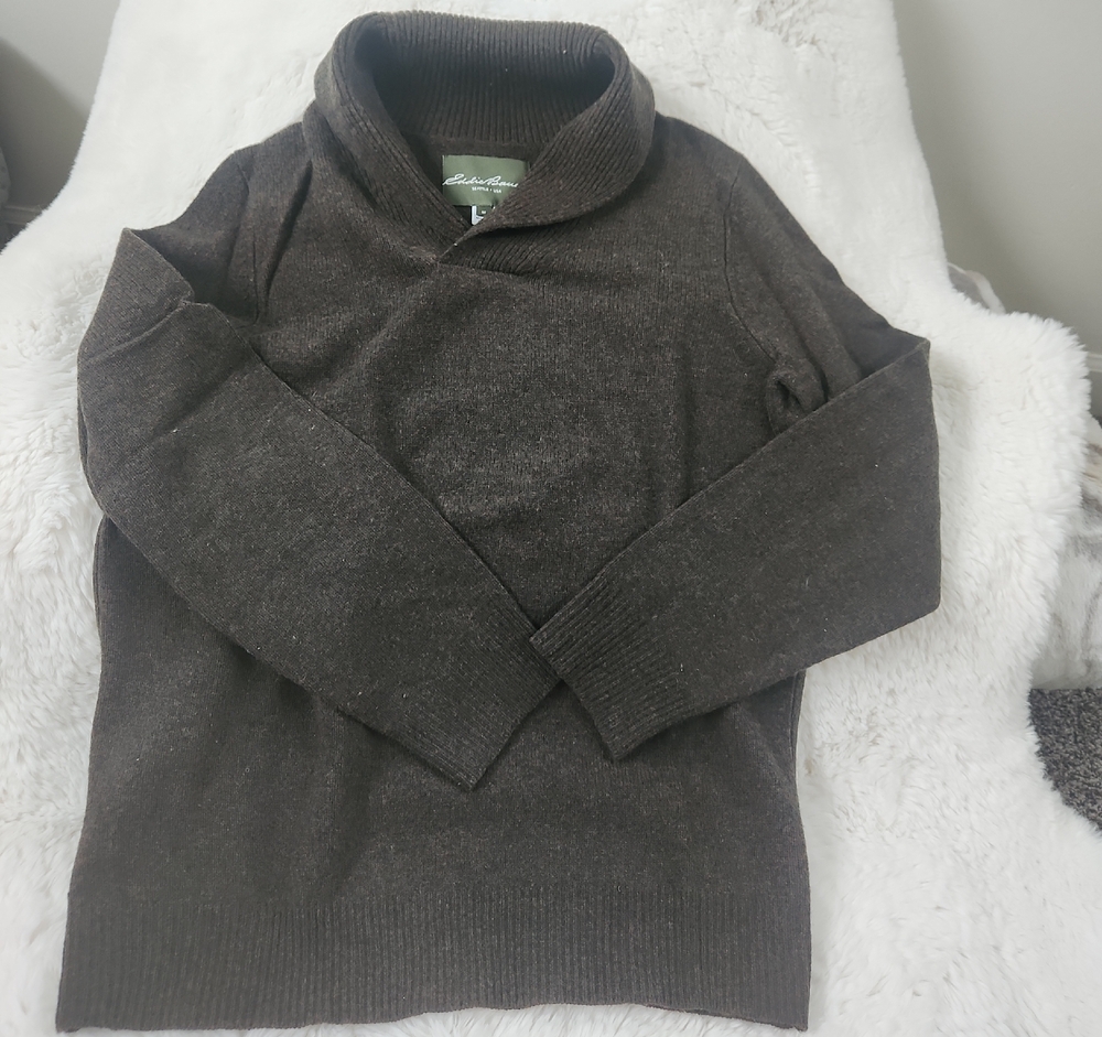 Eddie Bauer Lambswool Sweater Dark Green Medium